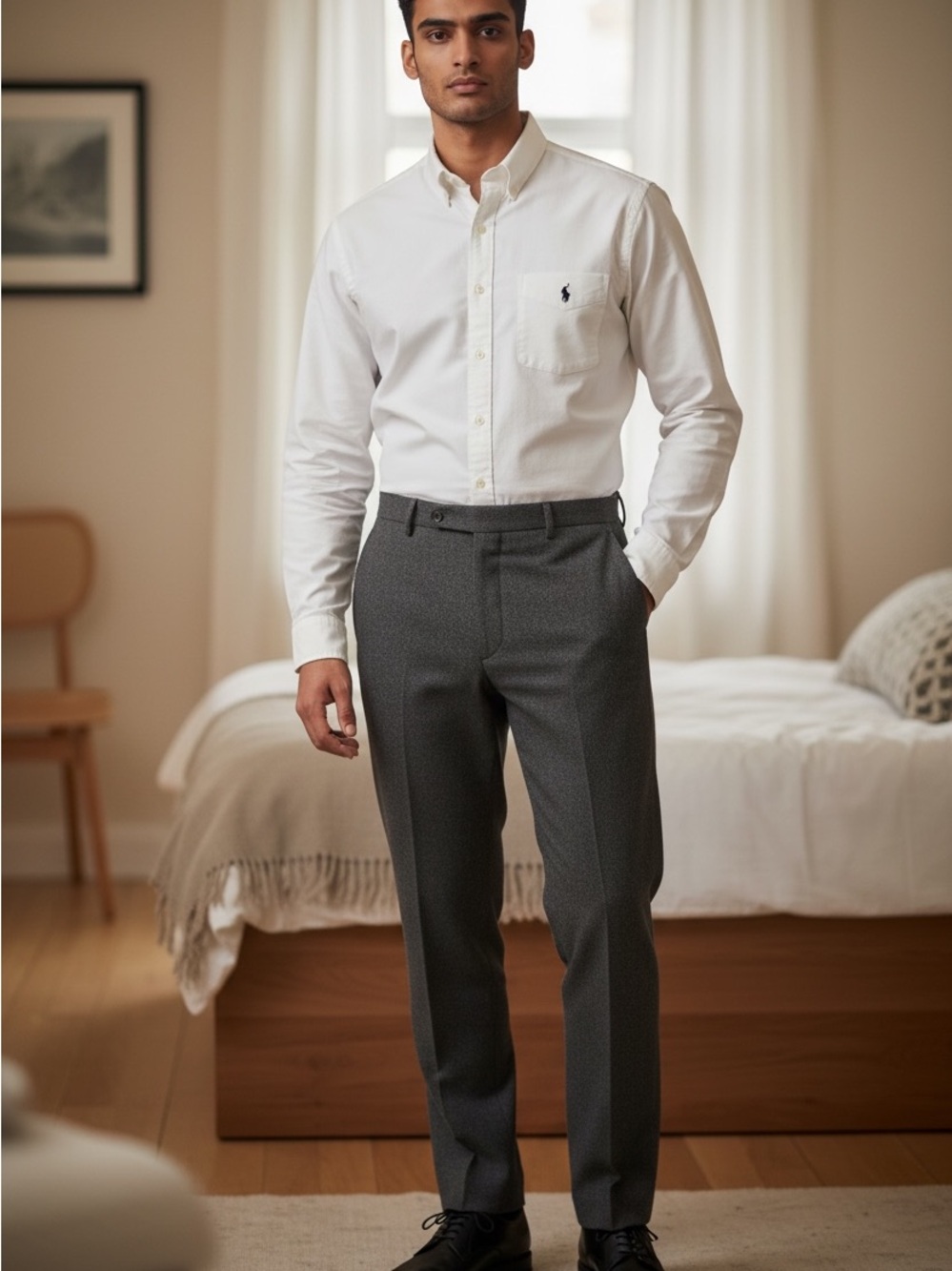 Ralph Lauren White Dress Shirt with Navy Pony